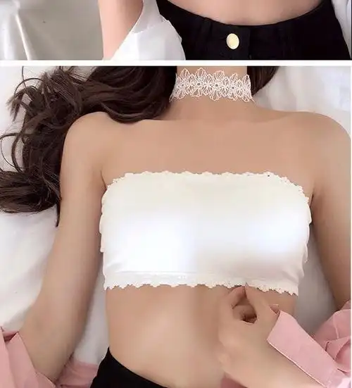 运动内衣12件无肩带内衣女学生运动裹胸隐形抹胸少女美背打底文胸黑色