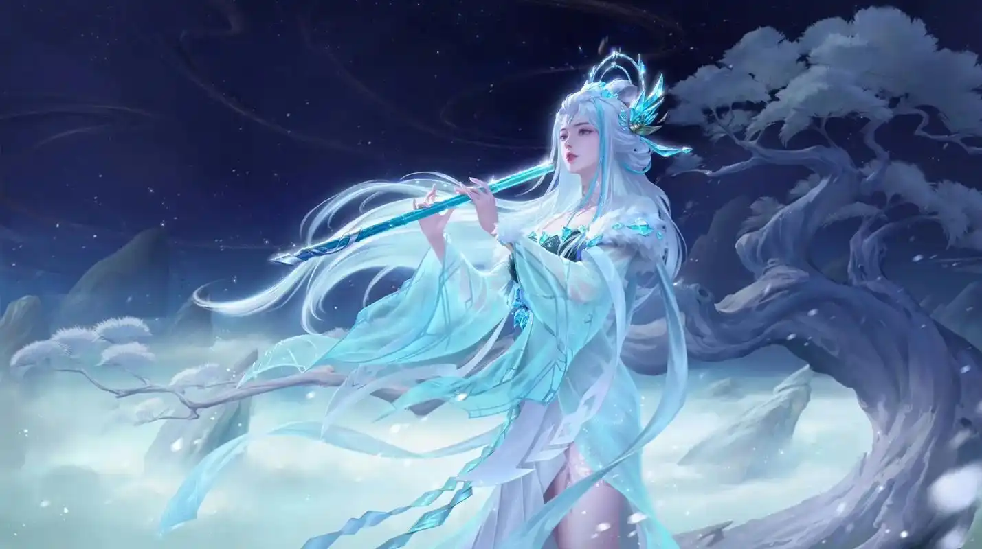 露娜霜月吟超清无水印海报#王者荣耀 #露 - 抖音