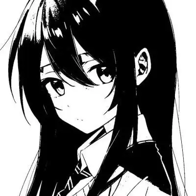 ins动漫女生头像黑白高清图片