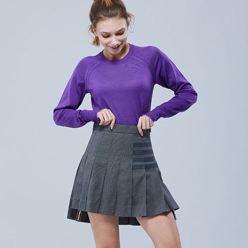 批发2024春季明星同款tb百褶裙前短后长学院风裙子夏季女装半身裙