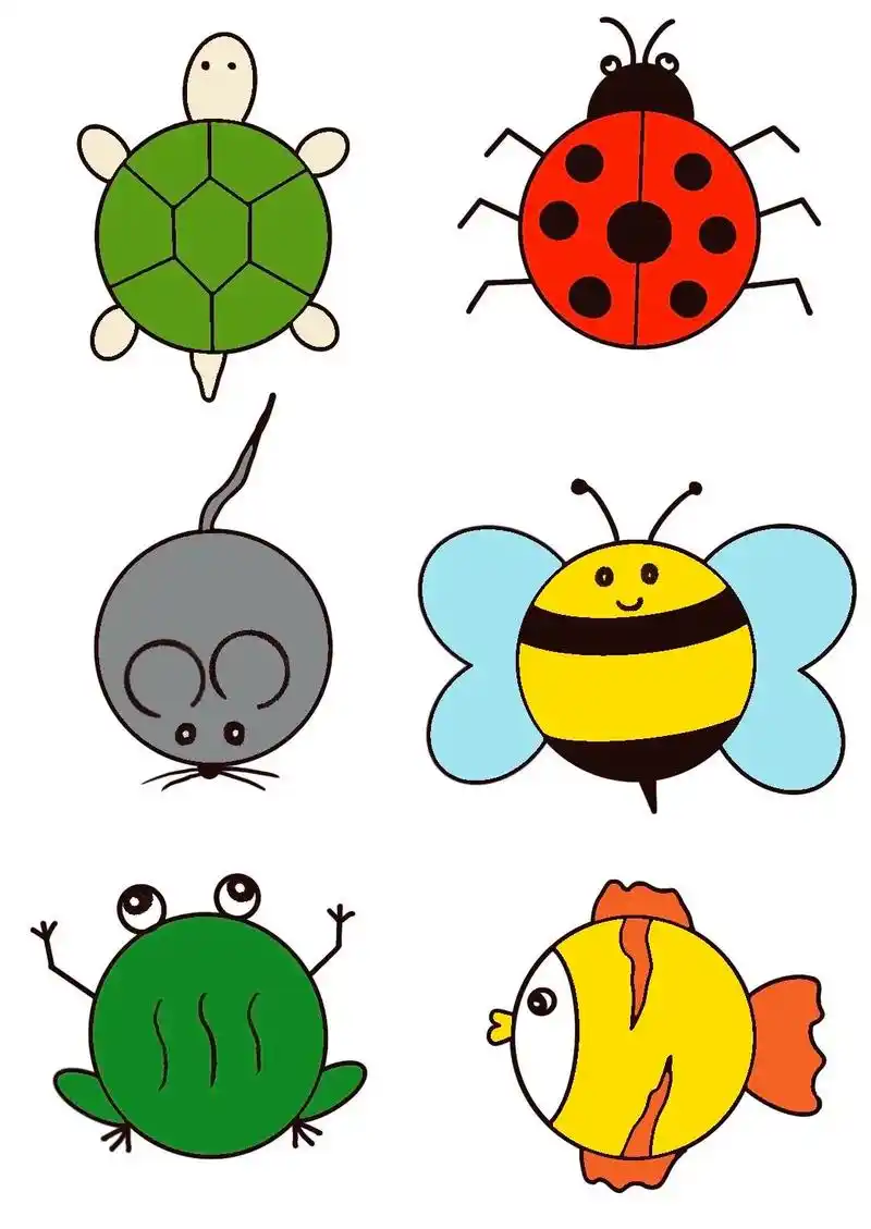 幼儿园简笔画.一起来用圆画小动物,跟着步骤超级简单,赶快画画 - 抖音