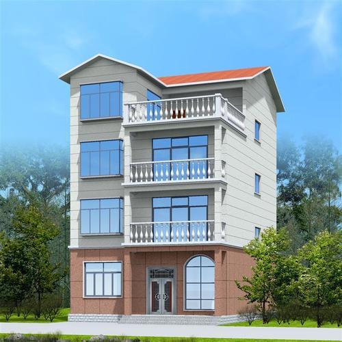 5x12 三层半经济美观别墅设计图纸效果图建筑结构全套施工图纸