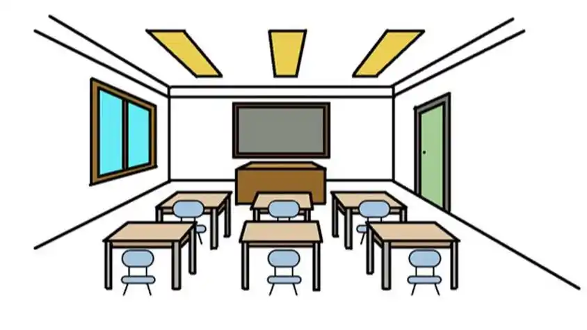 简笔画儿童教室绘画天花板黑板报课桌简笔画班级扫除简笔画学校教室简