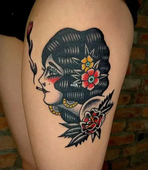 原创oldschool 女郎#成都纹身  #oldschool纹身  #重庆纹身  #泸州