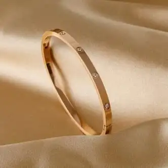 lzjv施华洛世奇锆手镯女18k玫瑰金彩金钛钢手环轻奢精致不掉色闺蜜手