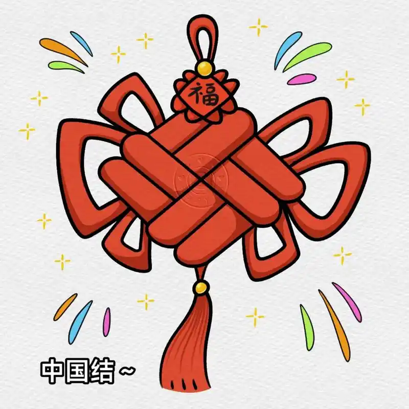 龙年主题画素材手抄报素材,中国结简单画～#创作灵感 #中国结 - 抖音