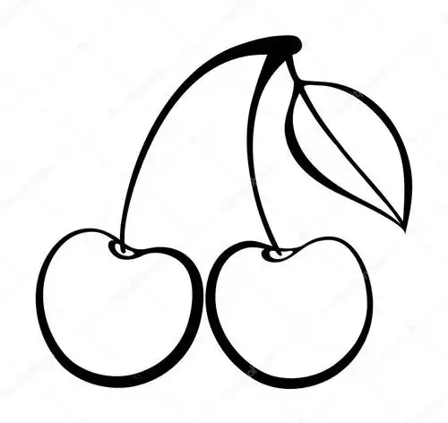 名称:矢量黑白插画的樱桃徽标