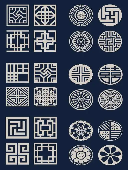 115组中国传统纹样元素中国蓝