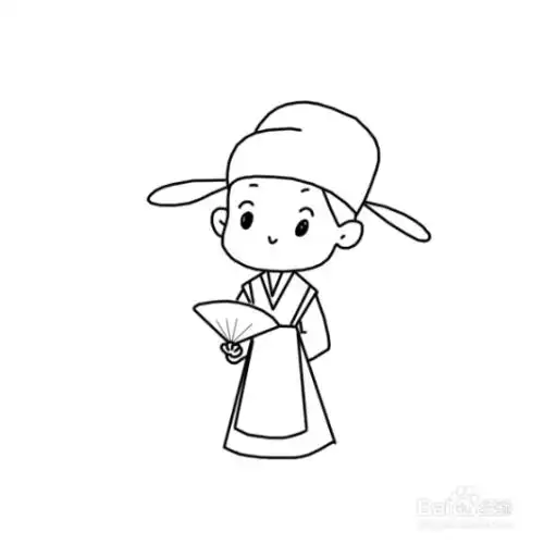 卡通人物:卡通书生才子简笔画