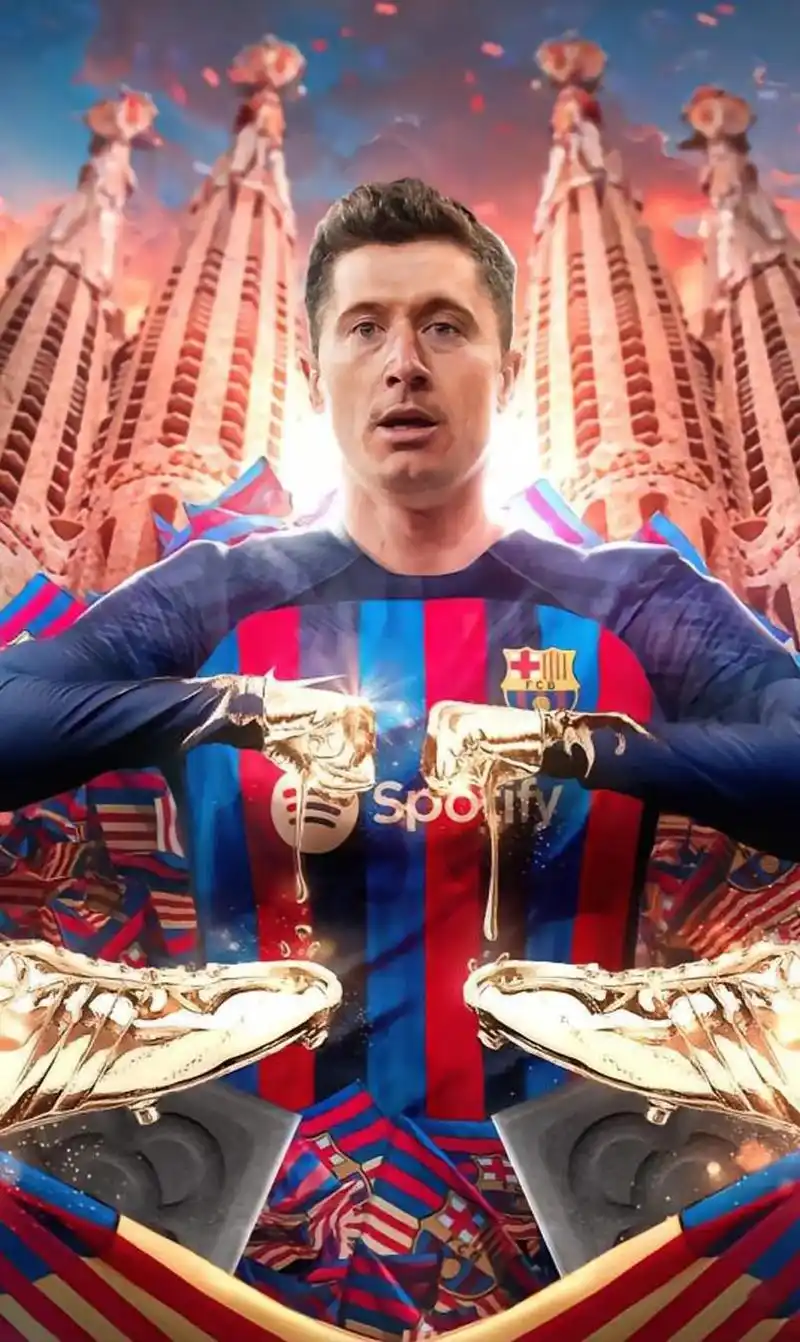 巴萨 球星系列高清手机壁纸(莱万篇)#巴塞罗那 #莱万 # - 抖音