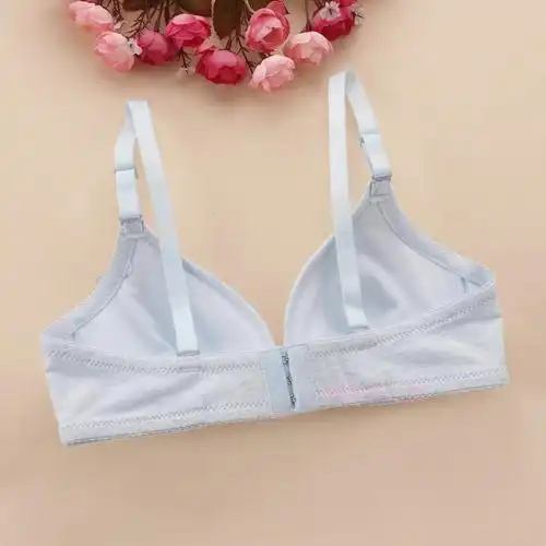 少女孩无钢圈文胸夏纯棉薄高中大学生内衣定型胸罩发育期16-25岁 白色