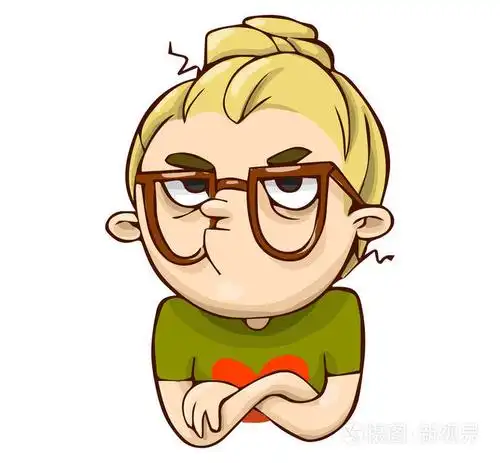 滑稽的生气卡通女孩.矢量不悦彩色字符