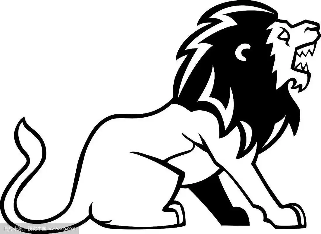 狮子艺术线条