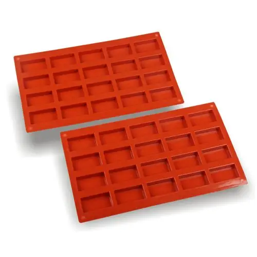 20 腔硅胶巧克力蛋糕模具/冰块托盘长方形形状肥皂