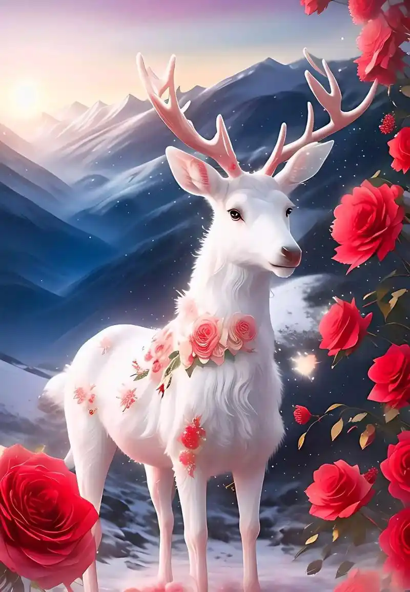 白鹿寓意:象征瑞祥,威武,财富,见者有份#萌宠 #图文伙伴计 - 抖音