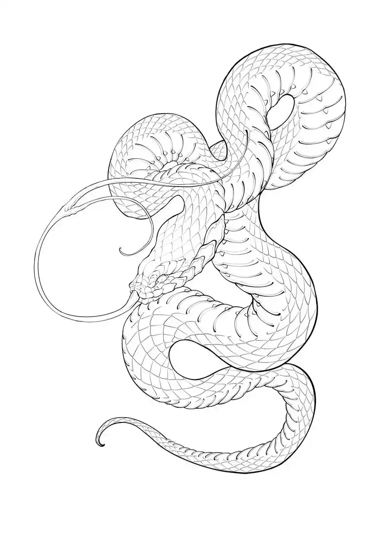 画蛇的步骤97.非原创 临摹 #tattoo #纹身 #纹身 - 抖音