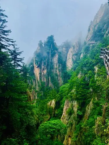 十里花屏 峰林景观 如刀劈斧削 他形成的时间为距今1.4-0.8 亿年间 .