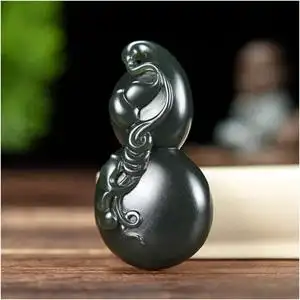 玉石缘【福禄26g】新疆和田玉青玉籽料葫芦苏工精雕男女款挂件