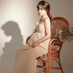 影楼新款孕妇照服装时尚唯美小清新抹胸礼服孕妈大肚拍照摄影衣服