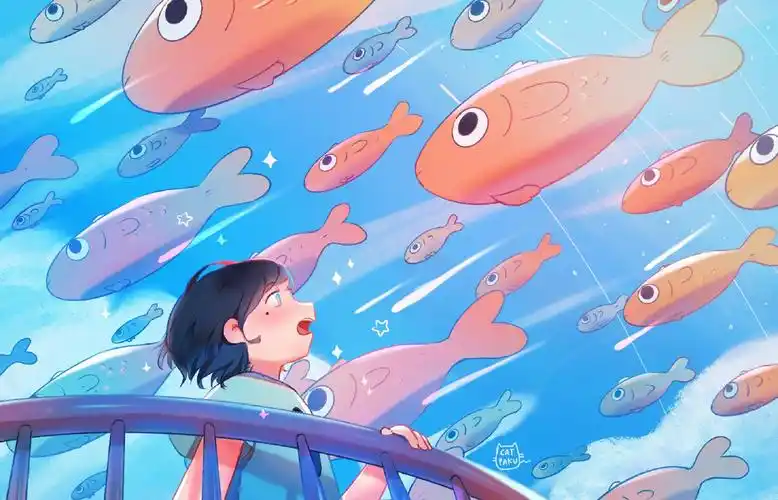 治愈系插画,每一幅好像走进了童话般的梦境,配色很温柔