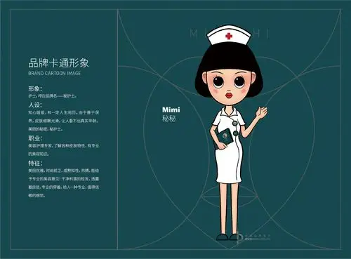 秘护士个人护理-化妆品美妆品牌logo设计-卡通形象-吉祥物设计-商标
