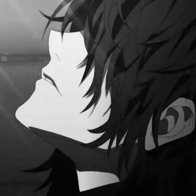 高清丧气的男生孤傲冷酷超清黑白动漫图片_男生头像_美头网