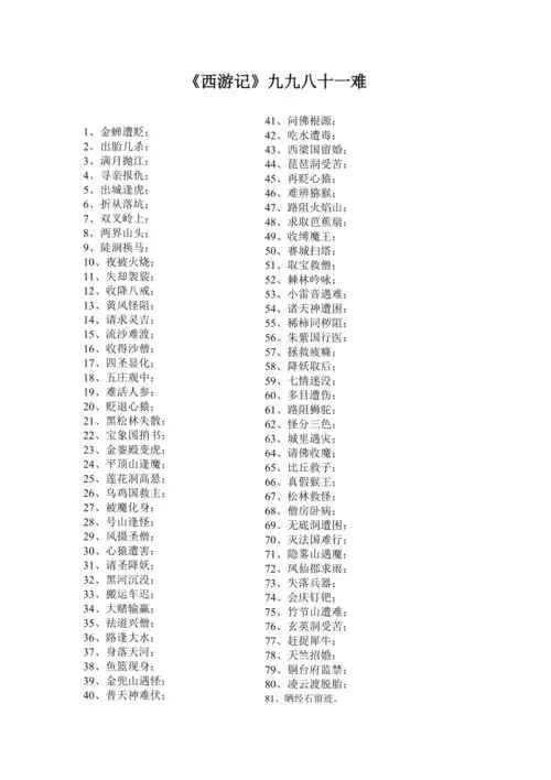 西游记九九八十一难