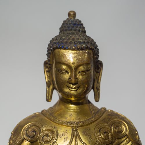 清代铜鎏金释迦释迦摩尼古董佛像收藏释迦牟尼供奉摆件