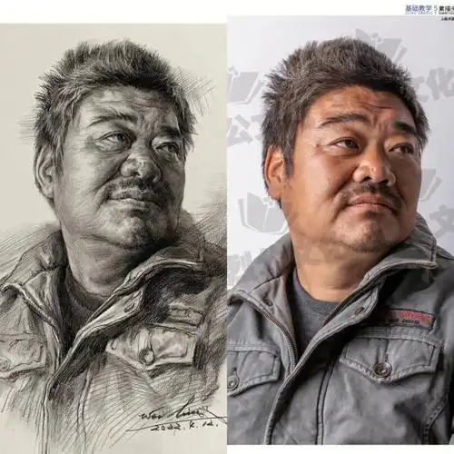 对画照片素描头像