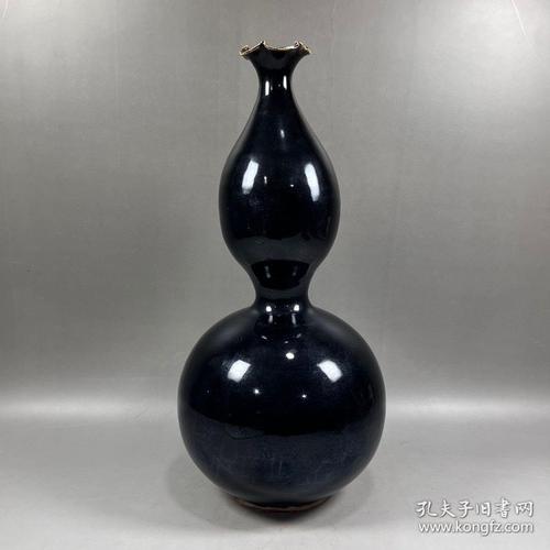 宋代黑釉葫芦瓶(33×15cm)