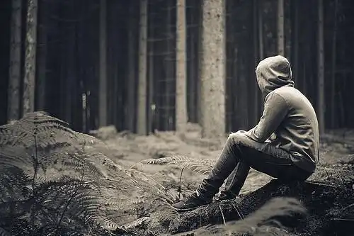 伤感欧系男生背影大图