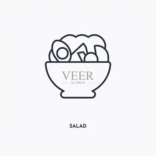 沙拉轮廓图标简单的线性元素插图孤立线沙拉图标上的白色背景薄笔画