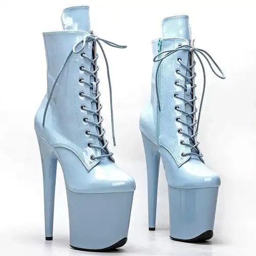 恨天高短靴女性钢管舞纯色舞靴走秀超高跟靴定制3kleecabe新款