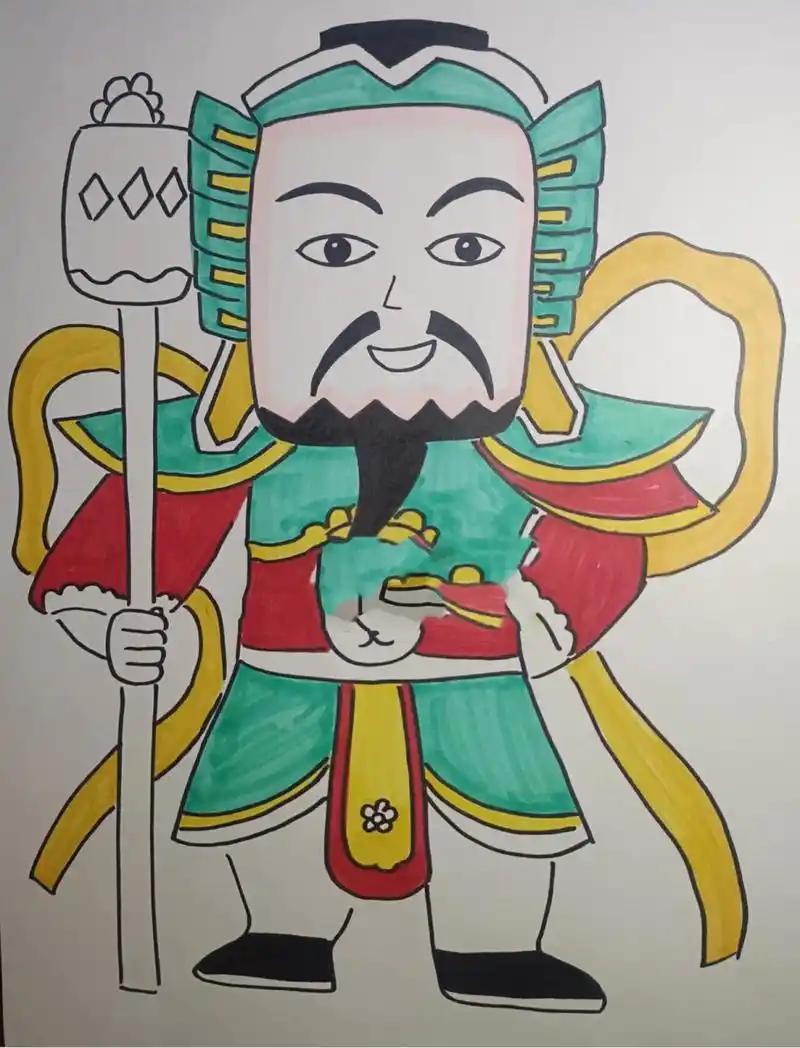 进行设计,了解门神典故服饰服装特点 (2)将门神进行设计绘画