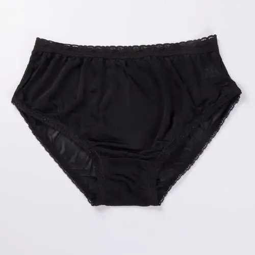 热卖款100%桑蚕丝女士针织蕾丝边真丝无痕三角裤舒适抗菌内裤