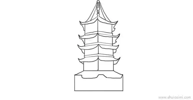 韩国首尔塔幼儿简笔画