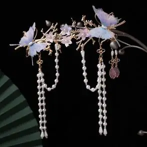 古风饰品古装头饰蜻蜓蝴蝶发夹流苏古典唯美仙气发饰古代汉服配饰