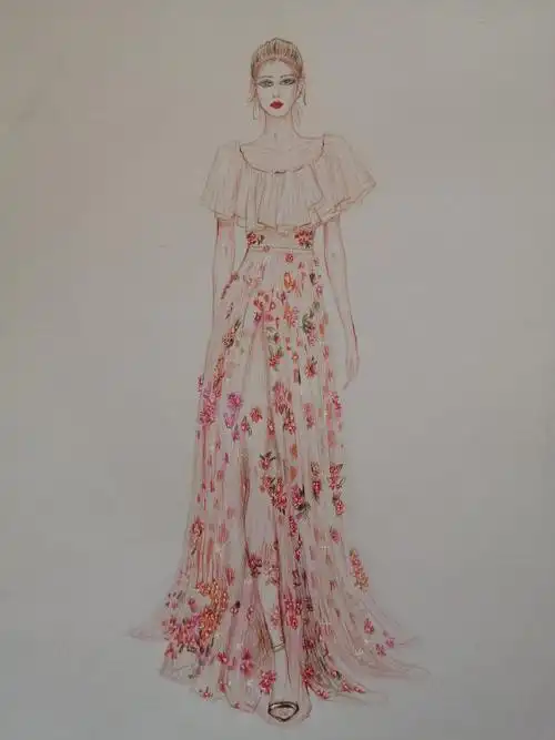 彩铅画-服装画/服装设计手稿 - 穿针引线服装论坛