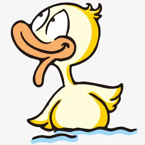 卡通装饰线条直线虚线黄色小鸭子元素