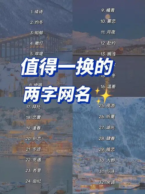 值得一换的二字网名昵称id