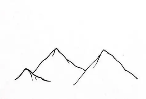 彩色简单雪山简笔画怎么画涂色雪山简笔画步骤画法儿童雪山风景怎么画