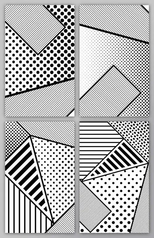 黑白简约灰点线面背景素材