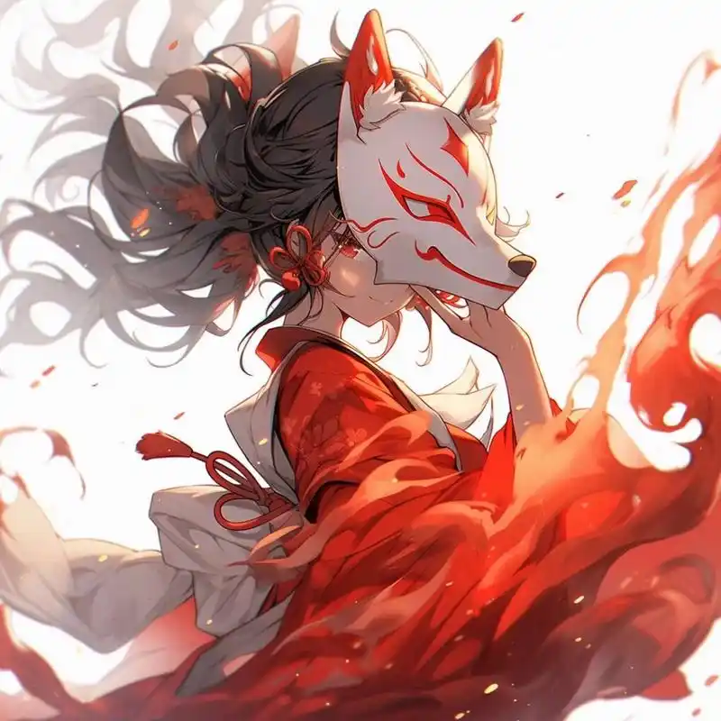 扭扭我发布的第一个作品就是狐狸面具女生头像,这次算是同类型复柯镲