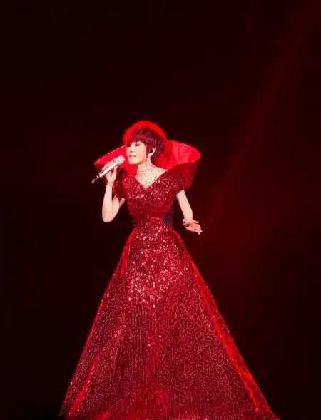 宛如相框般轮番播映著江蕙各个阶段的演出照片,在演唱会开