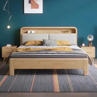 单床【默认原木色 软包款式,胡桃色和硬靠背请备注】 1