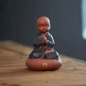 小和尚青石做旧仿古石头佛像雕塑寺院拜佛装饰摆件金多多8181887