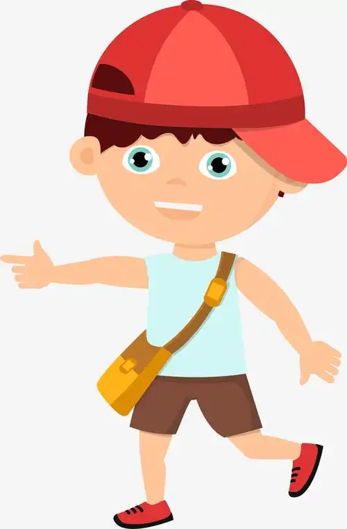 关键词 : 帽子,男孩,书包,小学生,卡通学生,矢量小学生,孩子,儿童