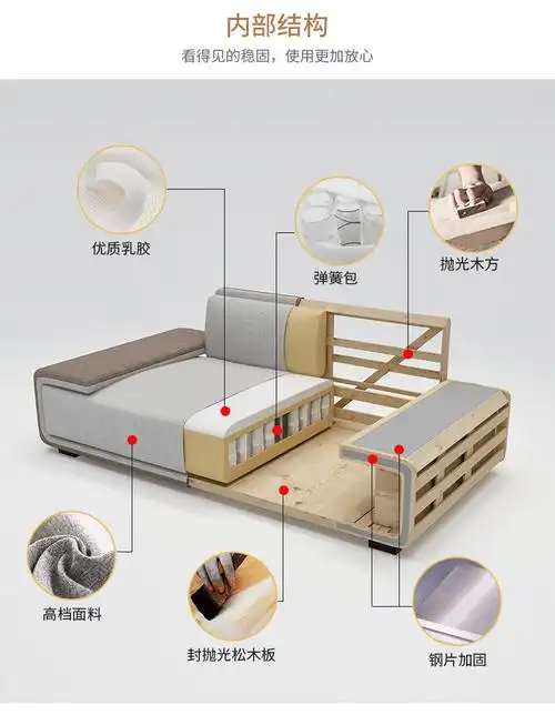布艺沙发实木沙发北欧轻奢布沙发大小户型沙发 客厅组合布艺沙发