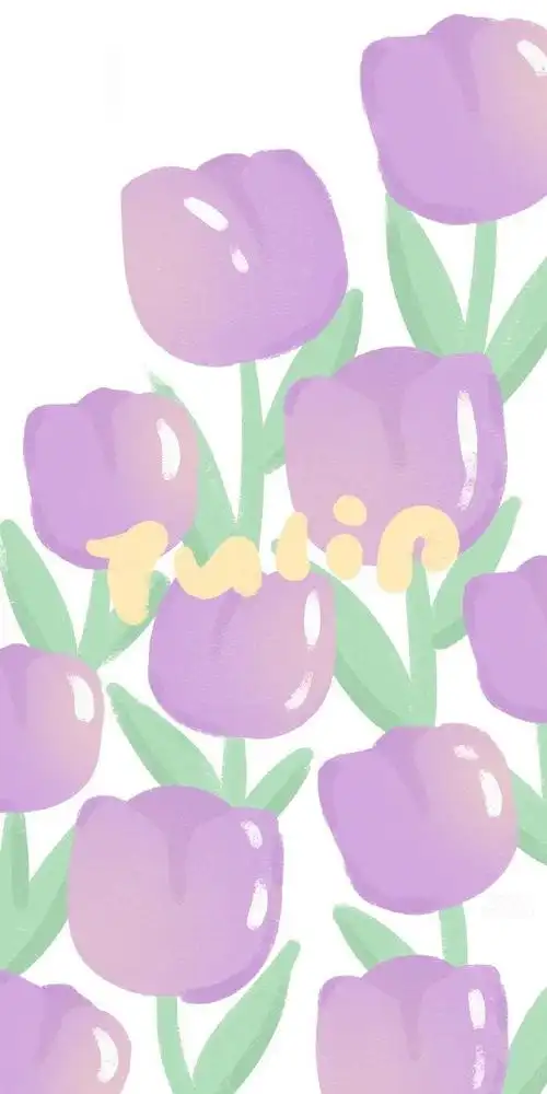 夏日ins香芋紫花朵爱心系列壁纸cr菠萝果酱儿