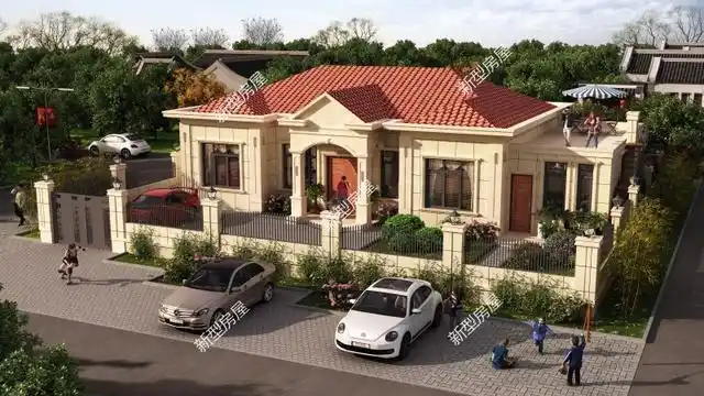 农村怎么建一层?1,5带庭院生活有格调,6布局紧凑15万开建
